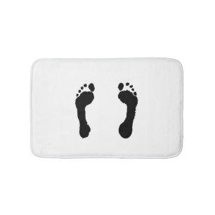 Schwarz-Gestempelte Abdrücke (weiß) Badematte