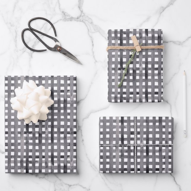 Schwarz gestrichener Korb Weihnachten Geschenkpapier Set (Vorderseite)