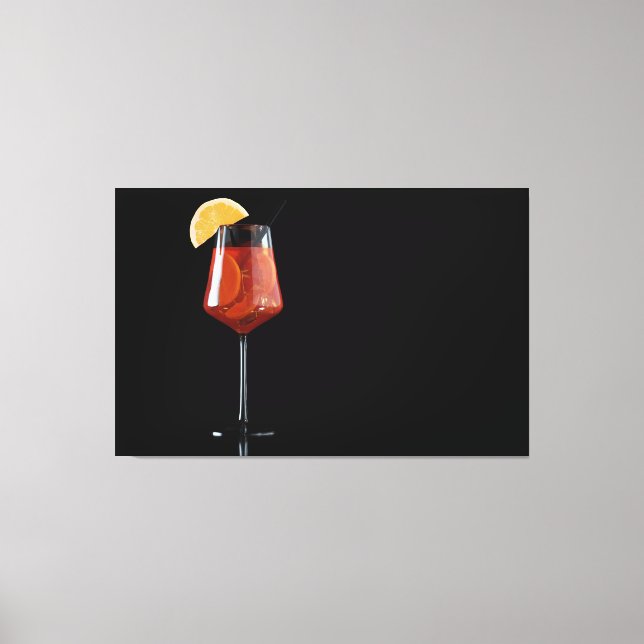 Schwarz-Glas-Spritz-Cocktail abgeschieden Leinwanddruck (Vorderseite)