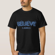 Schwarz glauben mit Blauer Schrift 1 John 5