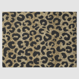 Schwarz & Glitzer Gold Leopard Tierdruckmuster Seidenpapier