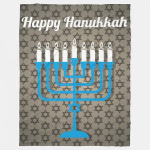 schwarz glücklicher hanukkah fleecedecke