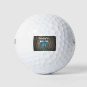 schwarz glücklicher hanukkah golfball
