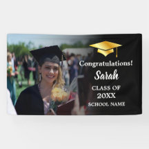 Schwarz | Gold Abschluss Custom Foto Class of 2025