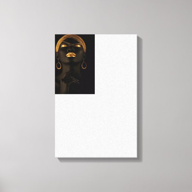 Schwarz-Gold-Afrikanerportrait Leinwanddruck (Vorderseite)
