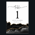 Schwarz-Gold-Agate-Hochzeitkarten für Tischnummern<br><div class="desc">Schwarz-Gold-Agate-Hochzeitkarten für Tischnummern</div>