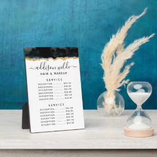 Schwarz-Gold-Aquarell-Preismenu Fotoplatte