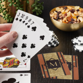 Schwarz & Gold Art Deco Custom Monogram Spielkarten