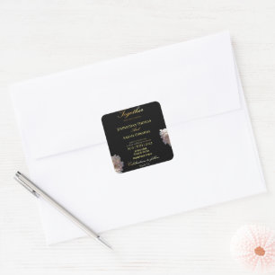 Schwarz-Gold-Aufkleber für feierliche Hochzeiten Quadratischer Aufkleber
