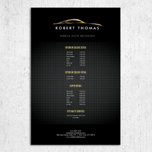 Schwarz-Gold-Auto-Details, Auto-Reparatur Flyer