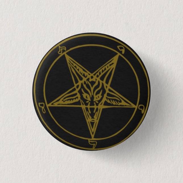 Schwarz/Gold-Baphomet-Buttone Button (Vorderseite)