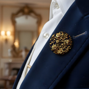 Schwarz-Gold-Barock-Farben-Taste Button