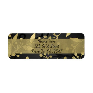 Schwarz & Gold Botanisch Frohe Weihnachten Elegant