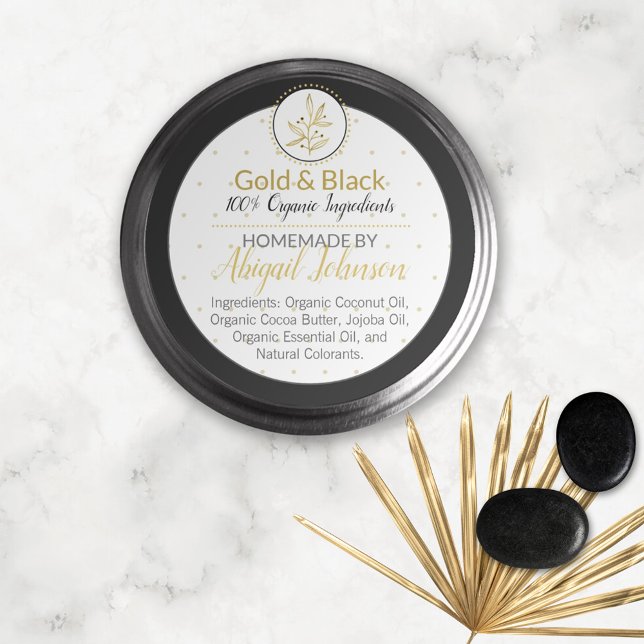 Schwarz-Gold-Butteretikett Runder Aufkleber (Von Creator hochgeladen)