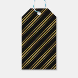 Schwarz & Gold Candy Cane Streifen Elegant Chic Geschenkanhänger