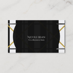 Schwarz & Gold Chic Glam Geometric Modern Einfach Visitenkarte