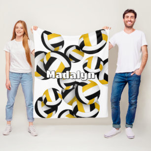 Schwarz-Gold-Club Farben Gestaltung des Volleyball Fleecedecke