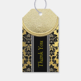 Schwarz-Gold-Damaskus-Design Geschenkanhänger