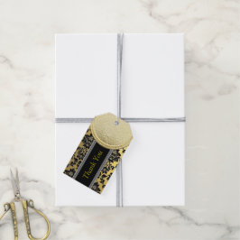 Schwarz-Gold-Damaskus-Design Geschenkanhänger