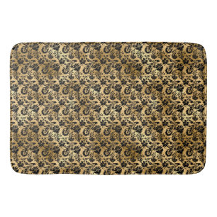 Schwarz-Gold-Damaskus-Muster Badematte