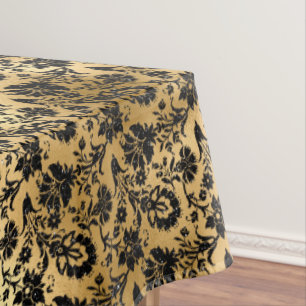Schwarz-Gold-Damaskus-Muster Tischdecke