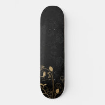 Schwarz-Gold-Decorations-Musterskateboard