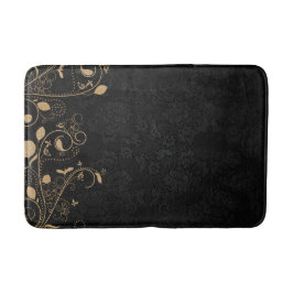 Schwarz-Gold-Dekorationsmuster Badematte