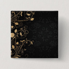 Schwarz-Gold-Dekorationsmuster Button