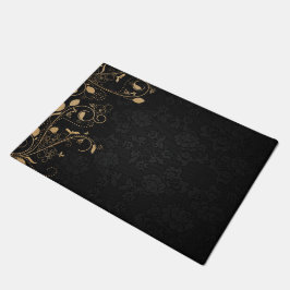 Schwarz-Gold-Dekorationsmuster Fußmatte