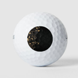 Schwarz-Gold-Dekorationsmuster Golfball
