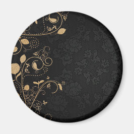 Schwarz-Gold-Dekorationsmuster Magnet