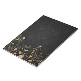 Schwarz-Gold-Dekorationsmuster Notizblock