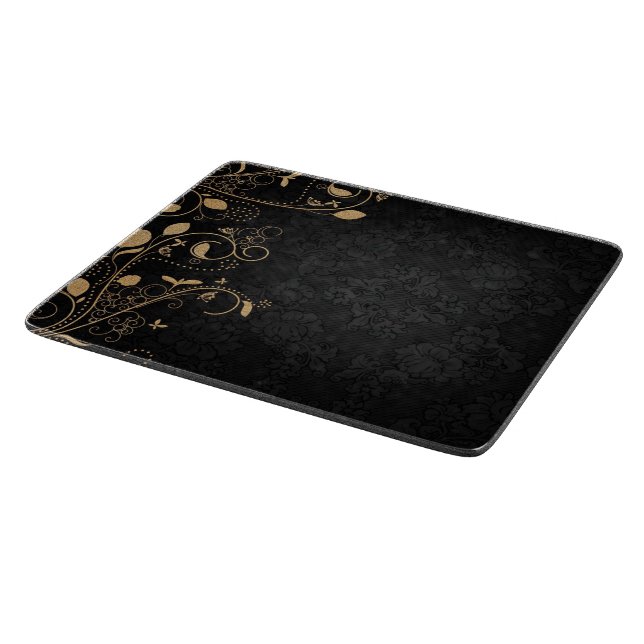Schwarz-Gold-Dekorationsmuster Schneidebrett (Ecke)