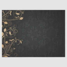 Schwarz-Gold-Dekorationsmuster Seidenpapier