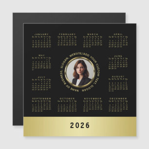 Schwarz-Gold-Design, Logo oder Foto im goldenen Kr Magnetkarte