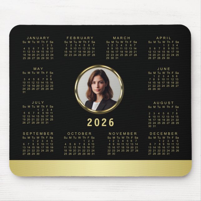 Schwarz-gold Design, Logo oder Foto im goldenen Kr Mousepad (Vorne)