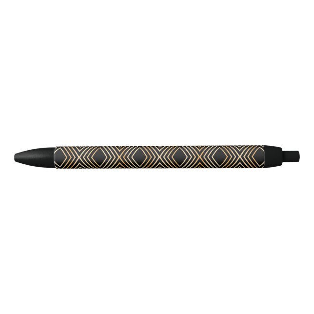 Schwarz-Gold-Diamant-Muster Kugelschreiber (Vorderseite)