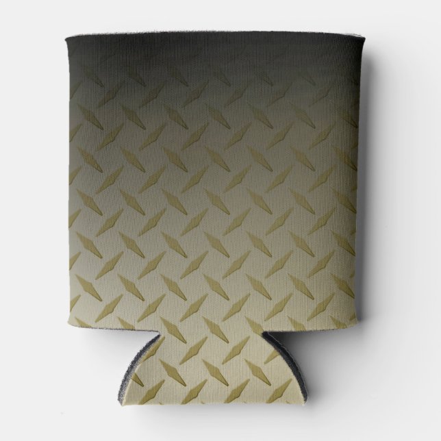 Schwarz-Gold-Diamant-Plattenmuster Dosenkühler (Vorderseite)