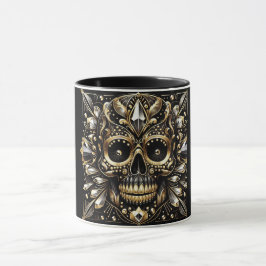 Schwarz-Gold-Diamant-SchädelTasse Tasse