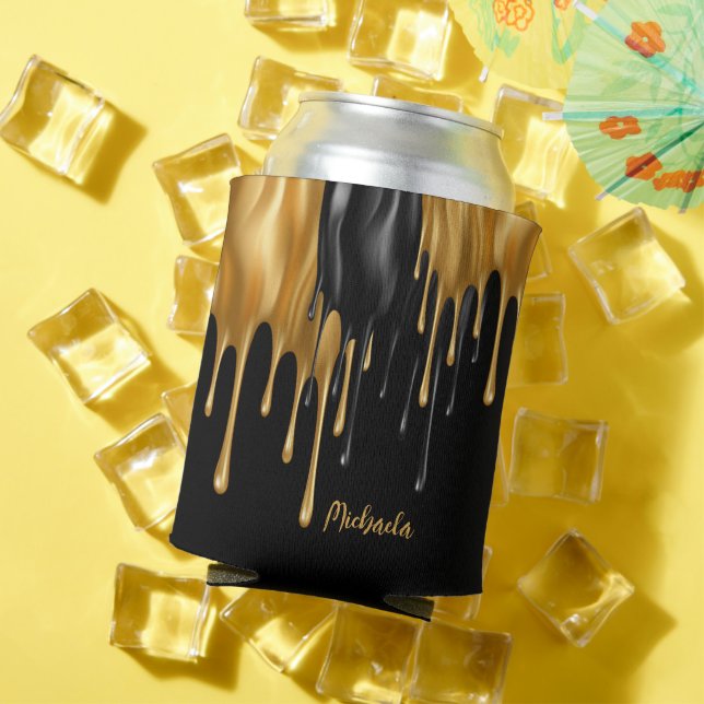 Schwarz-Gold-Drilling Personalisiert Dosenkühler (In Situ Sommer)