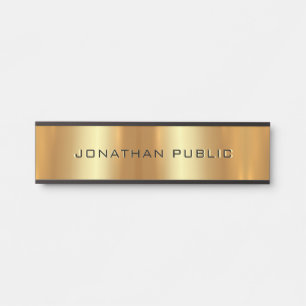 Schwarz & Gold Elegante Moderne Vorlage glamourös Türschild