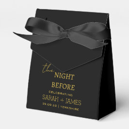 Schwarz & Gold Elegante The Night Before Wedding Geschenkschachtel