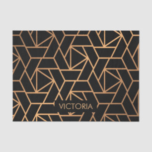 Schwarz-Gold-elegantes Muster Seidenpapier