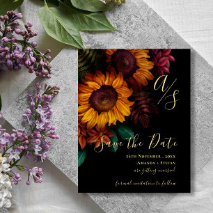 Schwarz-Gold-Fall-Blütenhochzeit Sichern Sie das D