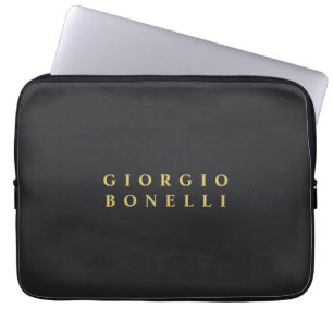 Schwarz & Gold Farb-Minimalistischer Persönlicher Laptopschutzhülle