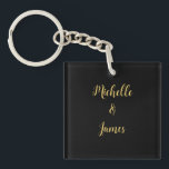 Schwarz-Gold-Farben Beruflich trendy Moderne Schlüsselanhänger<br><div class="desc">Erleben Sie dieses moderne,  elegante Design. Diese Vorlage kann an alle beruflichen Beruf angepasst werden.</div>