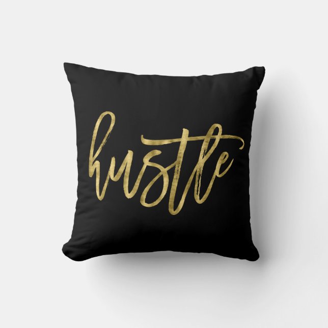 Schwarz-Gold-Foil-Kissen Kissen (Vorderseite)