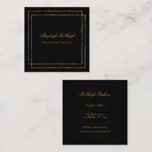 Schwarz-Gold-Foil Moderner Minimalistischer Bus Quadratische Visitenkarte