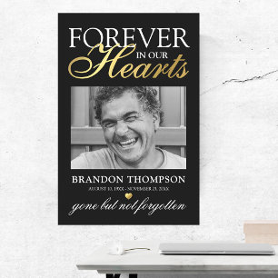 Schwarz-Gold-Foto-Gedenkstätte für Beerdigungen Poster