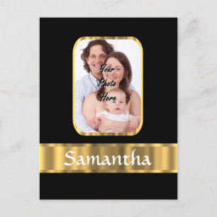 Schwarz-Gold-Fotovorlage Postkarte